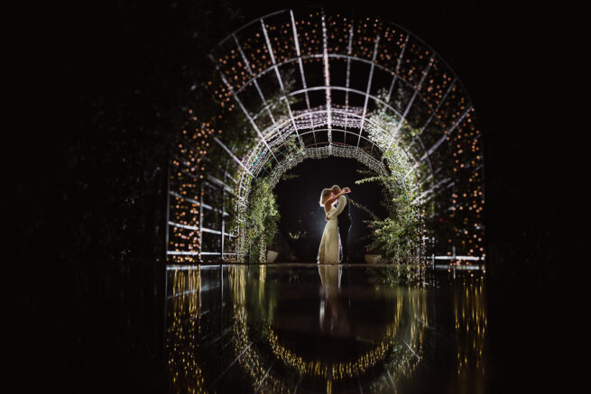 Cape Winelands wedding photographer captures Janine & Chris during golden hour at Laurent Venue